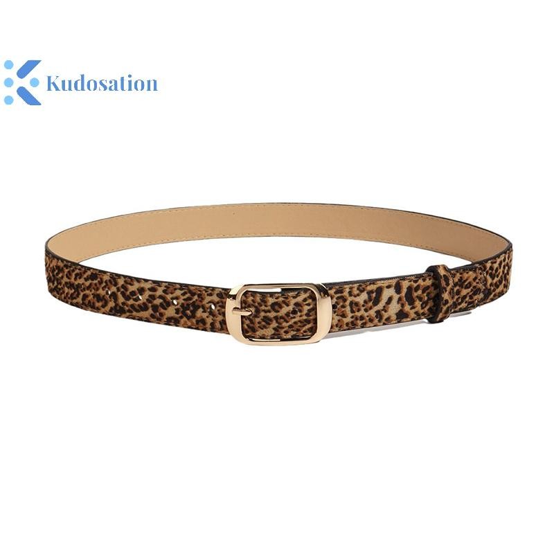 Thắt Lưng Kudosation Nữ Ins Phong Cách Đa Năng Thời Trang Trang Trang Trí Quần Jean Retro Da Báo In Thắt Lưng Mỏng