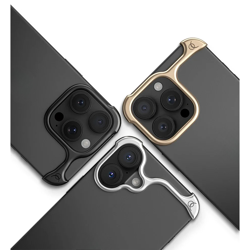Arc Pulse Phong Cách Bảo Vệ Bốn Góc Không Biên Giới Nhôm Kim Loại Ốp Lưng Điện Thoại Cho iPhone 17 16 15 14 13 Pro Max Plus