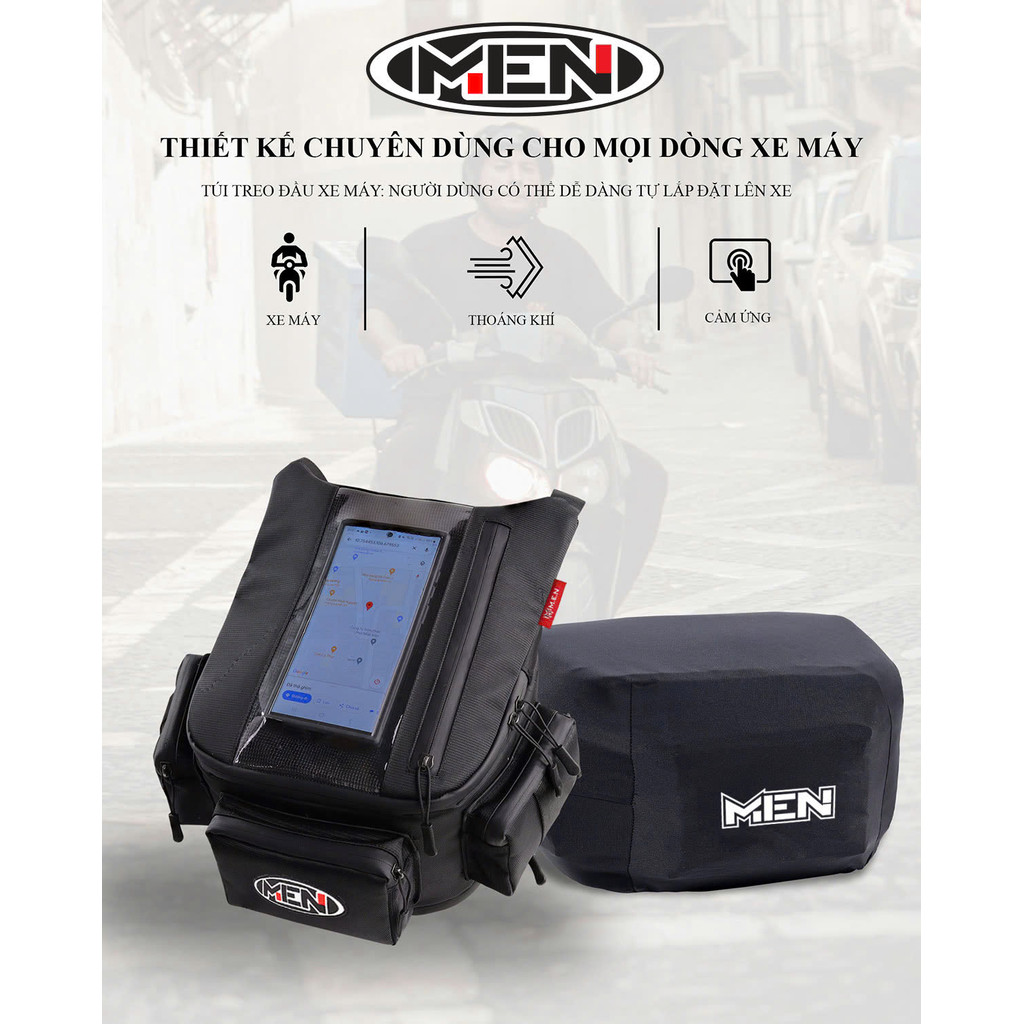Túi treo đầu xe máy du lịch đường xa Unisex cao cấp nhiều ngăn tiện dụng Men K3 [ẢNH THẬT]