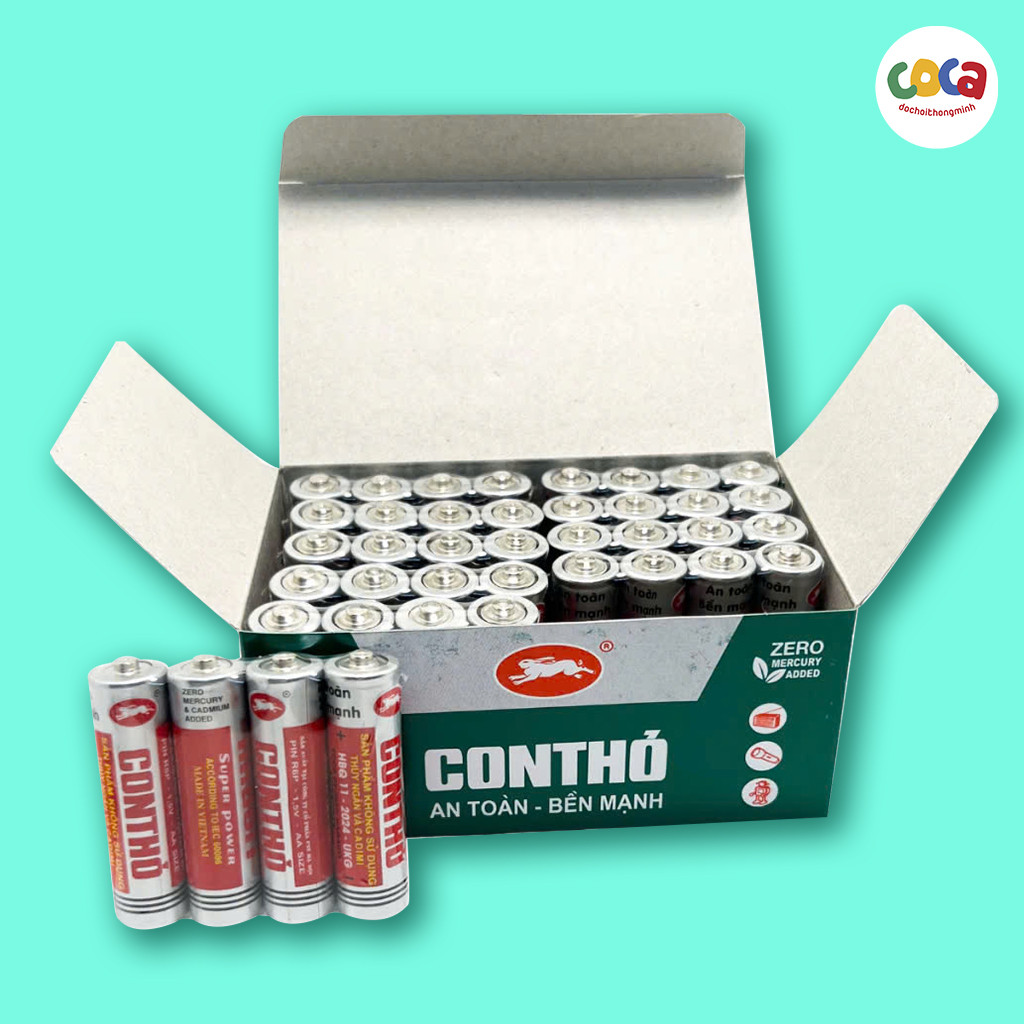 Hộp Pin Con Thỏ AA và AAA 1,5V , Hộp 40 viên pin tiểu 2A, AA giá sỉ ...