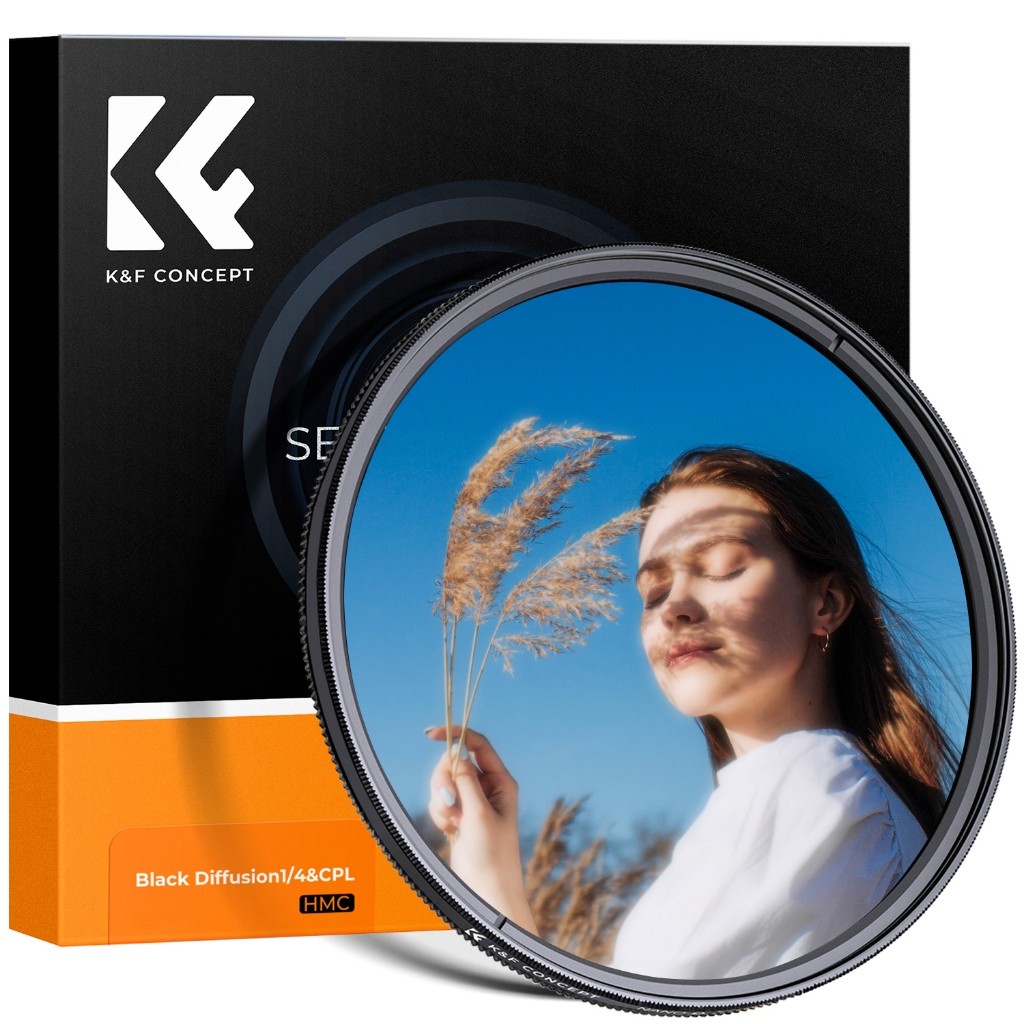 K&F CONCEPT Filter 49mm Black Promist 1/8 aus Optisches Glas mit Multi-Nano-Beschichtung für Videoaufnahmen/Portraitfotografie