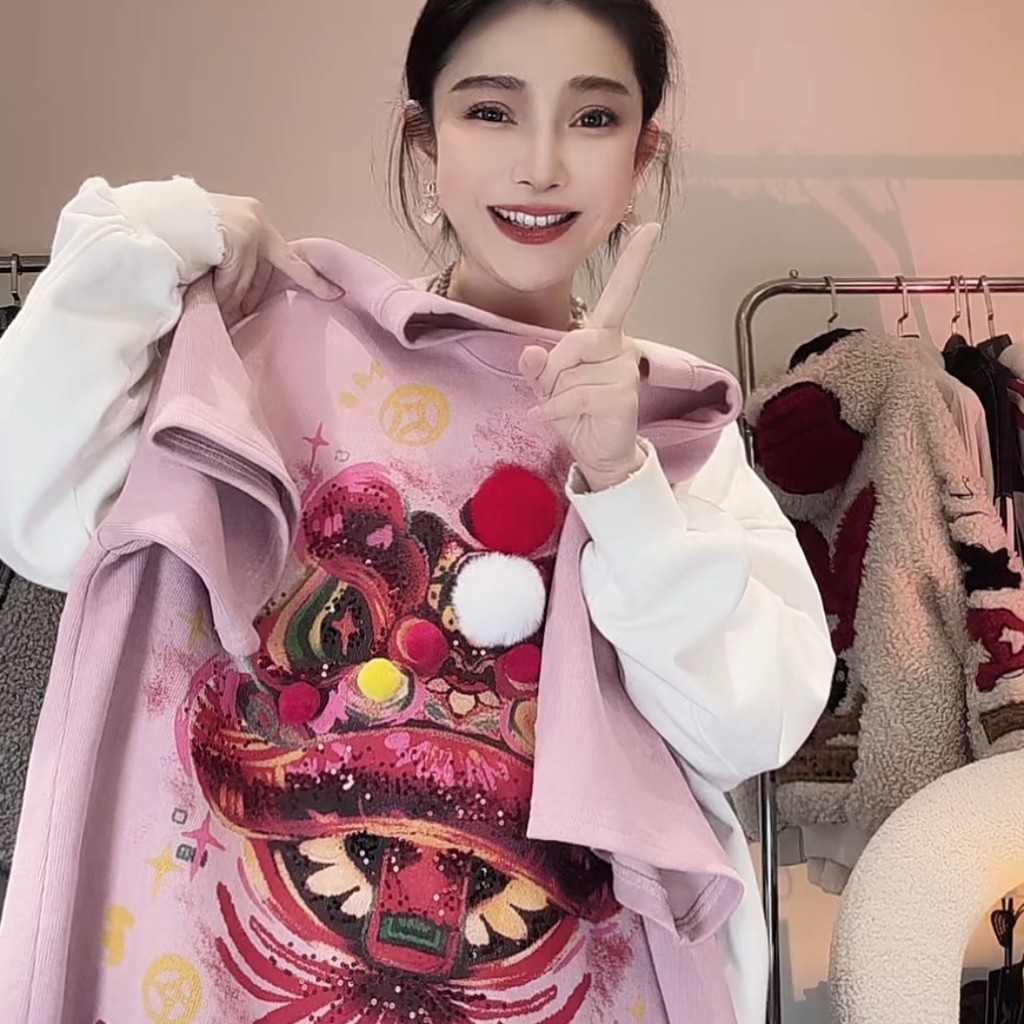 Áo thun ngắn tay Cotton nguyên chất màu hồng dành cho nữ Slimer Look Sequined thêu hàng đầu