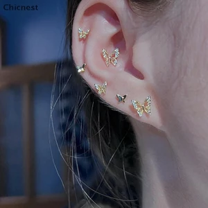 6 Cái / bộ Bộ Bông Tai Pha Lê Đơn Giản Dành Cho Nữ Bông Tai Zircon Tiệc Cưới Phụ Kiện Trang Sức Đính Hôn [VN]