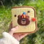 Ví mini canvas ngắn in hình gấu dễ thương và đa năng