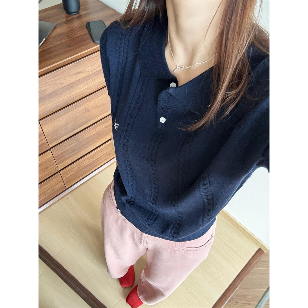 SUXI Áo thun ngắn tay thêu nơ ngọt ngào mới mùa hè dành cho nữ 250506