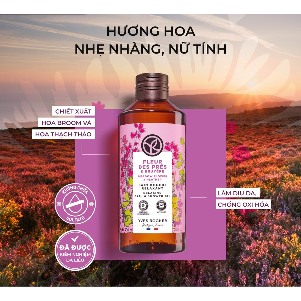 Ảnh Combo 2 sữa tắm hương hoa cỏ và hương biển Yves Rocher 400mlx2 2