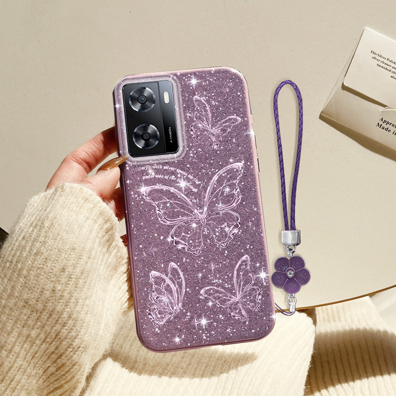 Ốp Điện Thoại YBD INS Cho OPPO A57 A77 2022 A77S A77E A57E A57S OnePlus Nord N20 SE 4G Kim Cương Lấp Lánh Tinh Tế Rỗng Bướm
