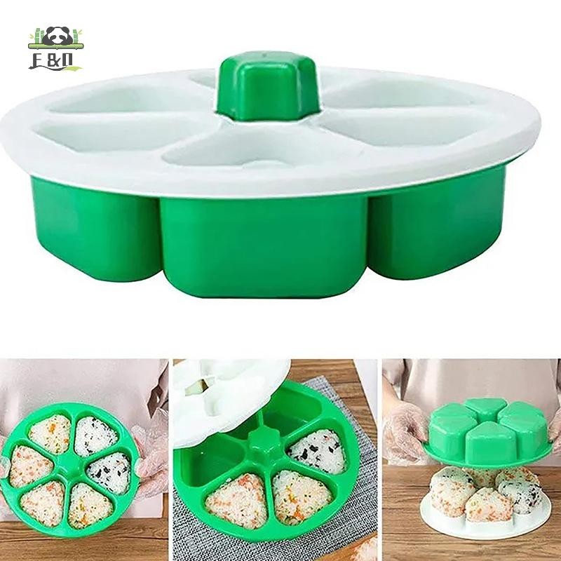 [SHNZDD] Máy Làm Cơm 6 Ngăn Mới Nhất Báo Chí Chống Dính DIY Nhựa Hình Tam Giác Khuôn Cơm Sushi Dụng Cụ Nhà Bếp Hộp Cơm Trưa EMKK