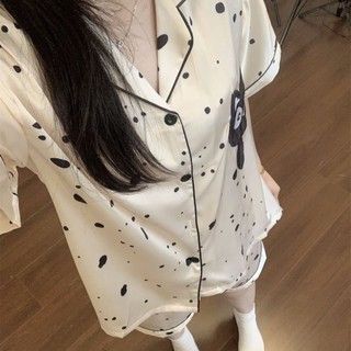 Bộ Đồ Ngủ Mèo Chấm Bi Nữ Mùa Hè Phong Cách Mới ins Phong Cách Nhật Bản Quần Short Tay Ngắn Sinh Viên Homewear Phù Hợp Với Có Thể Mặc Bên Ngoài