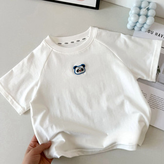 Áo phông ngắn tay bé trai bé gái cotton in hoa tay lỡ phối màu dễ thương cho bé mùa hè