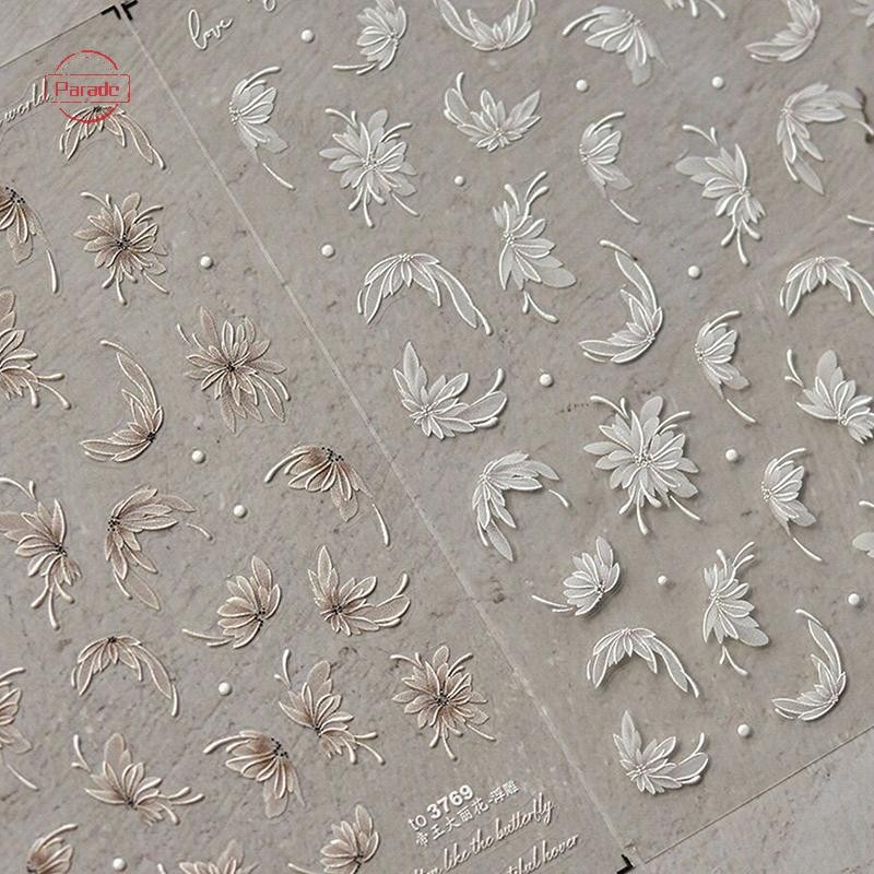Parade Dainty Dahlia Hình Miếng Dán Móng Tay Lập Thể Giảm Móng Tay Decal Trang Trí DIY Tăng Cường Keo Dán VN