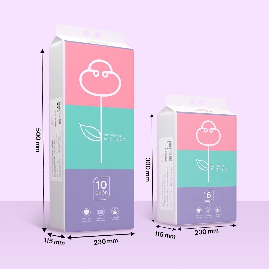 Giấy vệ sinh có lõi cuộn bịch 6 gói Top Gia, khăn giấy lau 3 lớp siêu dai và không bị mủn - SHOP RẺ HN