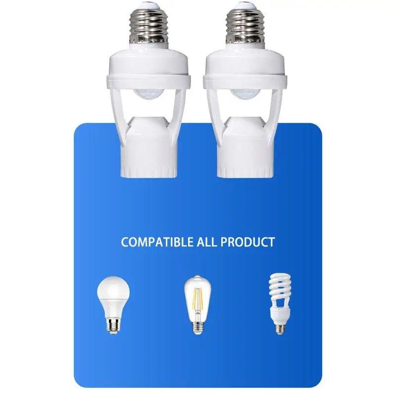 Đèn cảm biến Công tắc bóng đèn Led thông minh 360 độ Cảm biến chuyển động PIR E27 Đế đèn Giá đỡ bóng đèn Bộ chuyển đổi ổ cắm AC 85-265V Đế đèn có thể điều chỉnh
