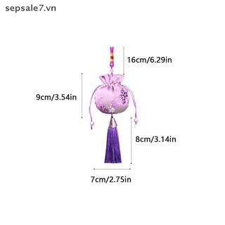 [Đồ chơi] Túi thêu thổ cẩm phong cách lụa Trung Quốc Túi vải thêu Túi vải sel Mặt dây chuyền Túi dây rút cho túi quà tặng trang sức {vn}