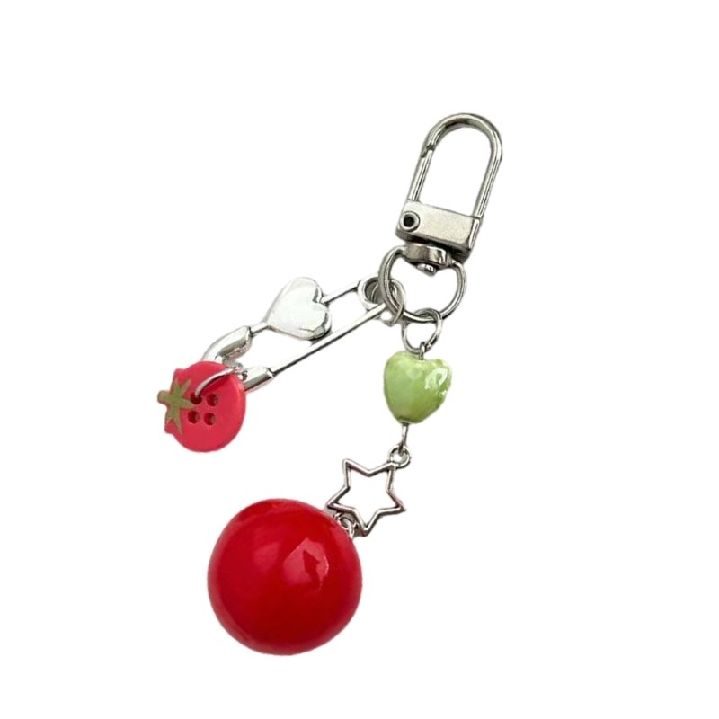 PPY Đa Năng Charm Cà Chua Với Lá Xanh Và Cô Gái Nhân Vật Móc Khóa Phụ Kiện Thời Trang Cho Nữ Hợp Thời Trang