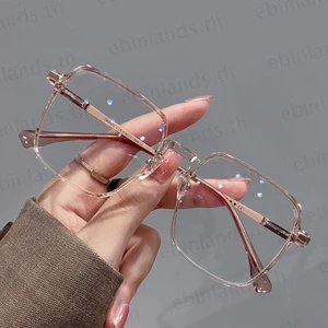 Kính chống ánh sáng xanh EBINLANDS, Kính mắt vuông siêu nhẹ bảo vệ mắt, Kính mắt quang học kim loại chặn màu xanh di động Văn phòng