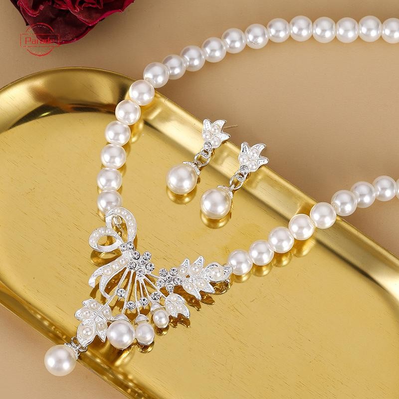 Diễu Hành Hoa Hình Giọt Châu Âu Và Châu Mỹ Vòng Cổ Ngọc Trai Bộ Bông Tai Nữ Tính Khí Đầm Vòng Cổ Bông Tai VN