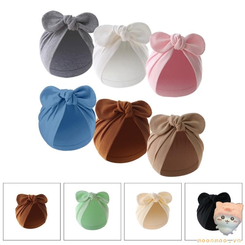 Mặt Trăng Trẻ Sơ Sinh Mũ Bò Bé Turban Mũ Lớn Không Xương Mũ Mềm Mũ Cho Bé 0-12M Bé Gái Bé Trai Thoáng Khí Bệnh Viện H