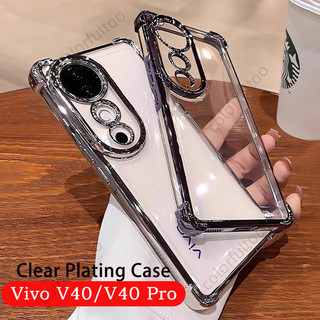 Ốp Điện Thoại Mạ Trong Suốt Cho Vivo V50 V40 V30 Pro V30Pro V40Pro V 30 V 40 VivoV50 5G Vỏ Bảo Vệ Camera Chống Rơi Túi Khí Lấp Lánh Chống Sốc Ốp Lưng Silicon Mềm