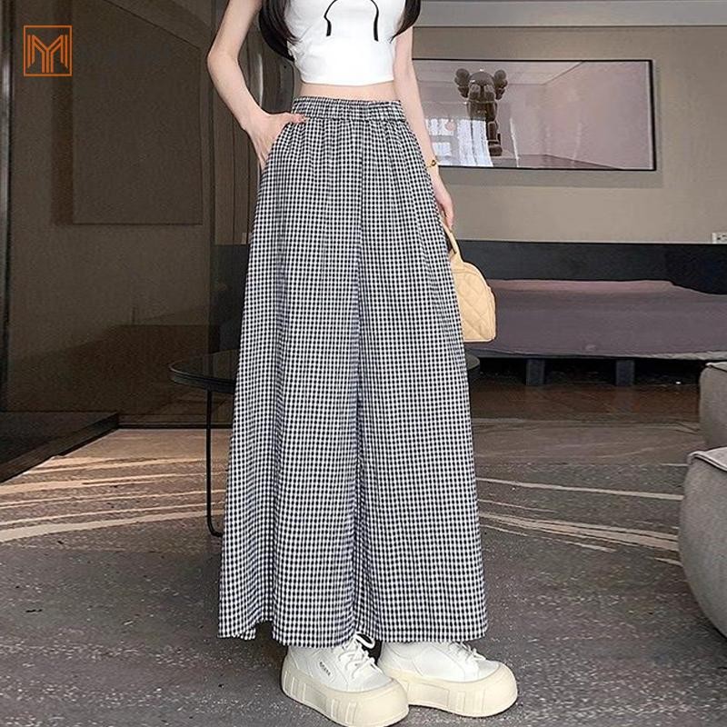 Marbit Thời Trang Thường Ngày Cao Cấp Kẻ Sọc Nhỏ Rời Chân Rộng Quần Nữ Mới