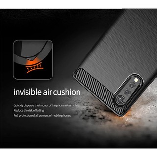 Mới LG Velvet 5G Mềm Chống Sốc TPU Ốp Lưng Sợi Carbon Kết Cấu Chống Sốc Bảo Vệ Vỏ Điện Thoại
