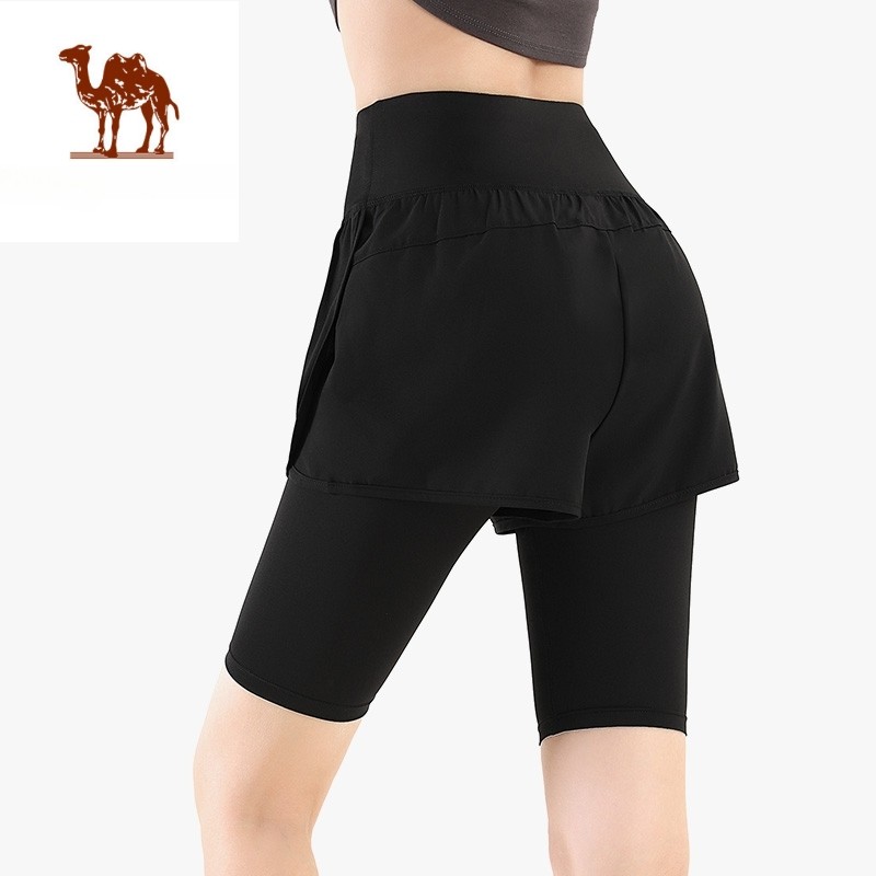 Ảnh CAMEL CROWN Nữ Giả Hai Mảnh Nhanh Khô Tập Yoga Thể Thao Quần Short Co Giãn Ngoài Quần bó sát 1