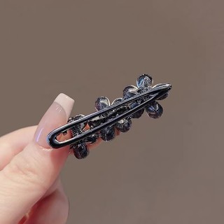 Mauropoli [Sẵn Sàng] Phong Cách Phương Tây Phong Cách Mới Pha Lê Nhỏ Ba Hoa Bên Mỏ Vịt Kẹp Thiết Kế Thời Trang Kẹp Tóc Trán Gãy Kẹp Cảm Giác Cao Cấp
