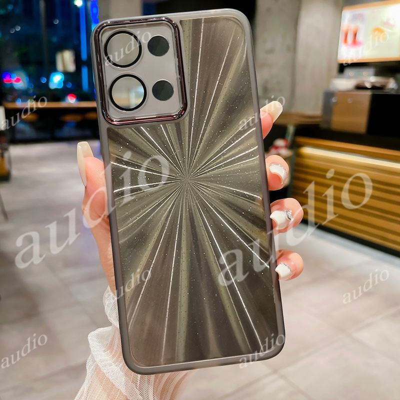 Ốp điện thoại lấp lánh pháo hoa bằng Laser OPPO A6 Pro 5G cho Oppo A6 Pro A6Pro A6x 4G 5G với màng bảo vệ ống kính máy ảnh đầy đủ Vỏ trong suốt Gradient sang trọng cho OPPOA6 Pro 5G 4G