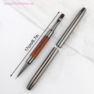 [Beautifulhome] Bút keo dán móng tay hai đầu bằng gỗ đàn hương UV Gel Brush Nail Art Painting Extension Gel Nail Line Brush Dụng cụ làm móng tay [làm đẹp]