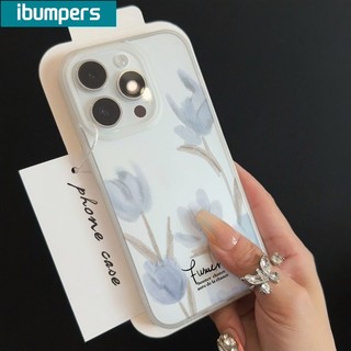 ibumpers Ốp Lưng IPhone Đẹp Hàn Quốc Hoa Tulip Hoa Hồng Họa Tiết Ốp Điện Thoại Trong Suốt Nhám Mờ TPU Mỏng Chống Sốc Chống Bẩn Cho IPhone 16 15 14 12 13 11 Pro Max IP 7 8 Plus X XS XR