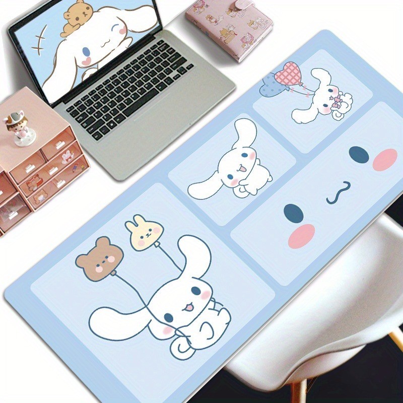 Sanrio Cinnamoroll Mousepad Chơi Game Văn Phòng Miếng Lót Bàn Lớn Cho Máy Tính Chống Trơn Trượt Lockedge Chuột Pad