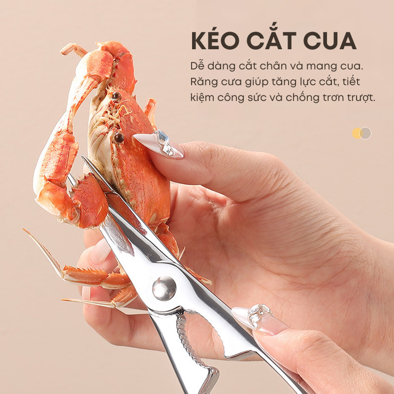 Bộ Dụng Cụ Ăn Hải Sản 3 Món KooBee Kìm Kẹp Càng Cua Ghẹ Inox 304 Không Gỉ Cao Cấp  | 219