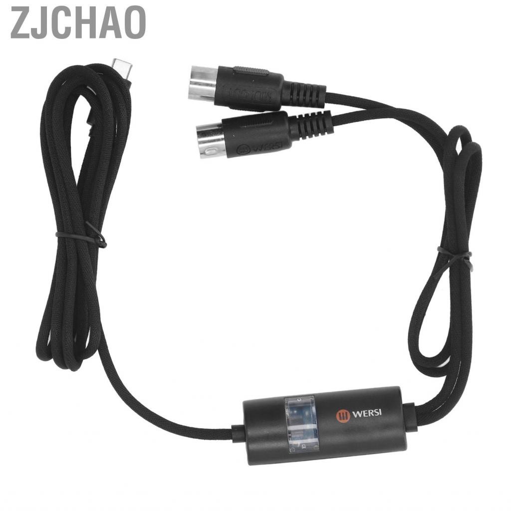 Zjchao Bộ chuyển đổi cáp MIDI sang Type C cắm và chạy linh hoạt 5ft cho bàn phím đàn piano âm nhạc