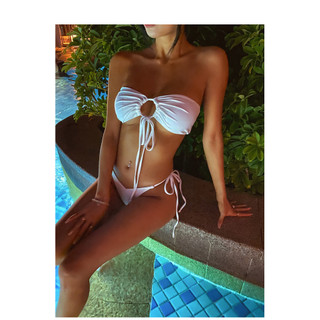 Bikini 2 mảnh quây màu đỏ/trắng - B11