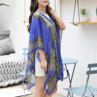 2025 Khăn Choàng Chống Nắng Mùa Hè Dài Tay Nữ Đi Biển Khăn Lụa Chống Nắng Băng Voan Chất Liệu