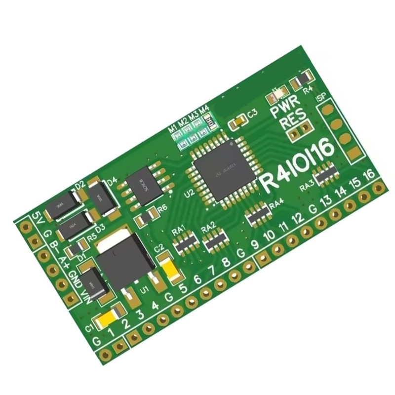 Boom 16CH 5 TRONG 1 Modbus Rtu Mô-đun IO kỹ thuật số RS485 NPN DI-DO Pin Cores Board