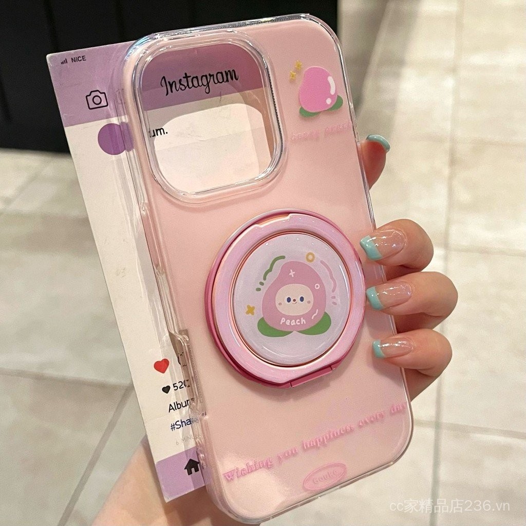 Ốp điện thoại Fruit Party 16 Pro Max, iPhone 15 có chân đế, 13 cho phụ nữ, 14 ốp mềm cho iPhone 12