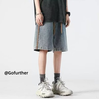 Quần short denim nam ESEA thời trang và phổ biến của Mỹ cổ điển hợp thời trang thương hiệu đường phố cao cấp phong cách trung tính
