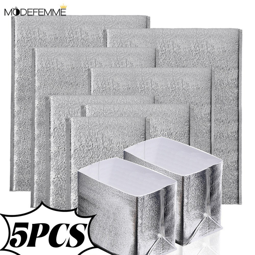 [Trang chủ] Bộ 5 túi cách nhiệt hạng nặng, Lá nhôm thân thiện với môi trường 3mm + Bông ngọc trai, Túi giữ nóng / lạnh trong 12 giờ trở lên, 4 kích cỡ 20x30cm-40x45cm
