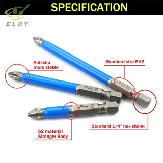 [ELOY] Mũi tuốc nơ vít điện chống trượt từ tính 1 / 4 "Chuôi lục giác chính xác PH2 VN
