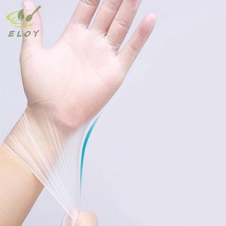 [ELOY] 50 Cái / hộp Găng Tay Cao Su Miễn Phí TPE Găng Tay Dùng Một Lần Axit Chống Trơn Trượt Trong Suốt An Toàn Làm Việc Cấp Thực Phẩm Găng Tay Vệ Sinh Gia Đình VN