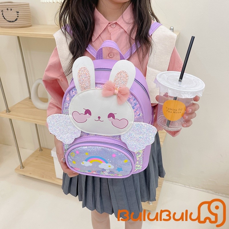 balo mẫu giáo Kawaii Phim hoạt hình thỏ in hình Túi đi học nhẹ cho bé gái Bé trai 1-3 tuổi