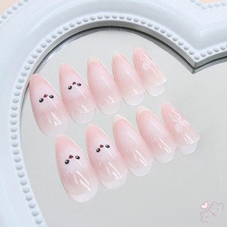 IOIIK -- Glossy Pink Press On Nails in hình mèo Prevailing Natural Look Press-On Nail Set để mua sắm du lịch hẹn hò