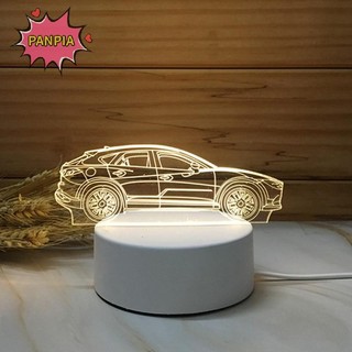 Pnpia Acrylic 3D Đèn LED Đế Bàn Đèn Ngủ Đế Đèn LED ABS USB Lighg Phụ Kiện Boutique