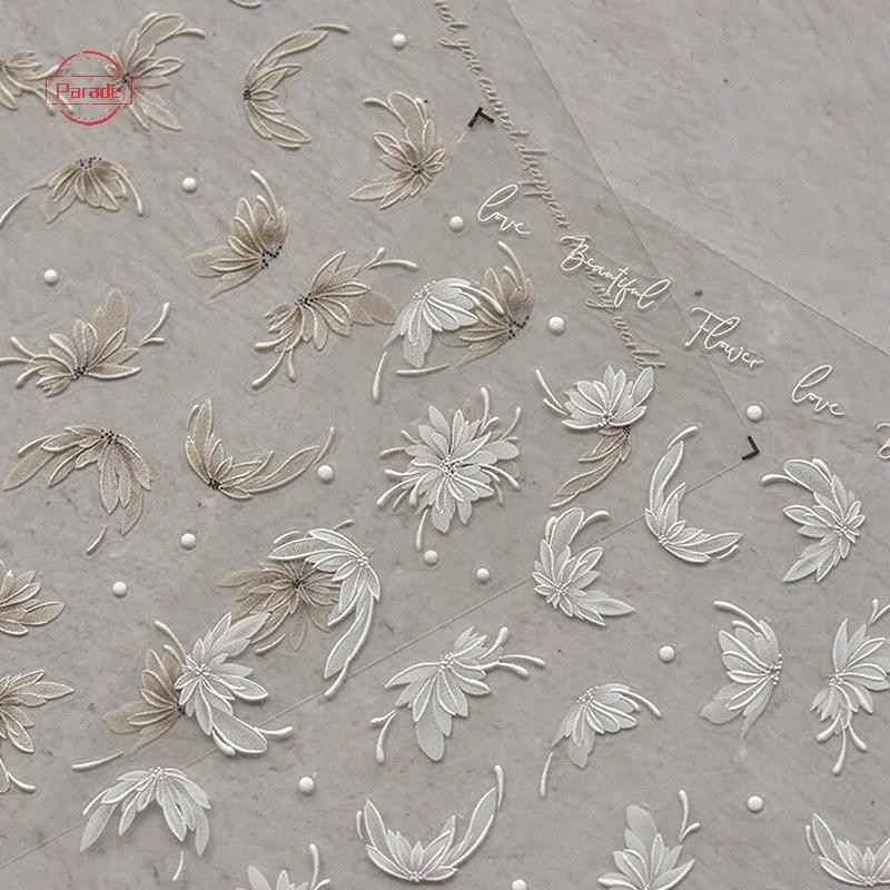 Parade Dainty Dahlia Hình Miếng Dán Móng Tay Lập Thể Giảm Móng Tay Decal Trang Trí DIY Tăng Cường Keo Dán VN