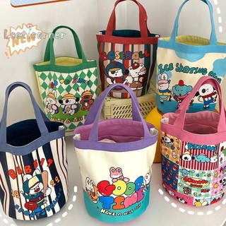 [Lostcorner] Túi xô vải thông thường Tote Túi xách nữ in hoạt hình Túi ăn trưa Túi mua sắm Túi đi học [Mới]