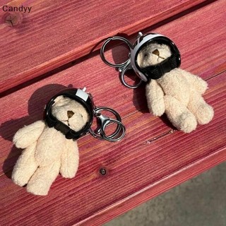 Ndy Đáng Yêu Mũ Bảo Hiểm Gấu Quyến Rũ Móc Khóa Y2K Sang Trọng Trang Trí Mặt Dây Chuyền Xe Móc Khóa Ba Lô Trang Trí Túi Charm Trang Sức N