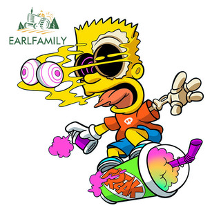 EARLFAMILY 13cm Zombie Simpson Anime Xe Dán Cá Tính Tắc Xước Chống Thấm Nước Vinyl Decal Thích Hợp Cho Ván Trượt Vali Xe Máy