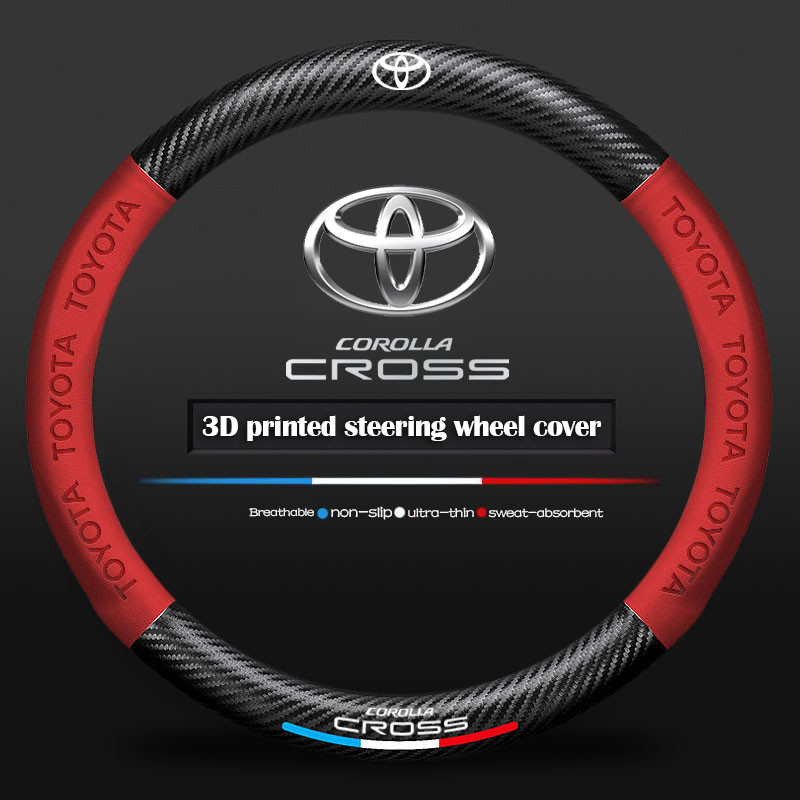 Toytoa Corolla Cross Da Sang Trọng Sợi Carbon Vô Lăng Bọc Thoải Mái Và Chống Trơn Trượt Phụ Kiện Nội Thất Ô Tô