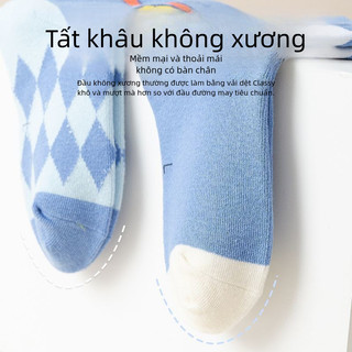 Set Tất Trẻ Em Doraemon Dễ Thương - Tất Cổ Trung Chất Cotton Mùa Xuân Thu Cho Bé